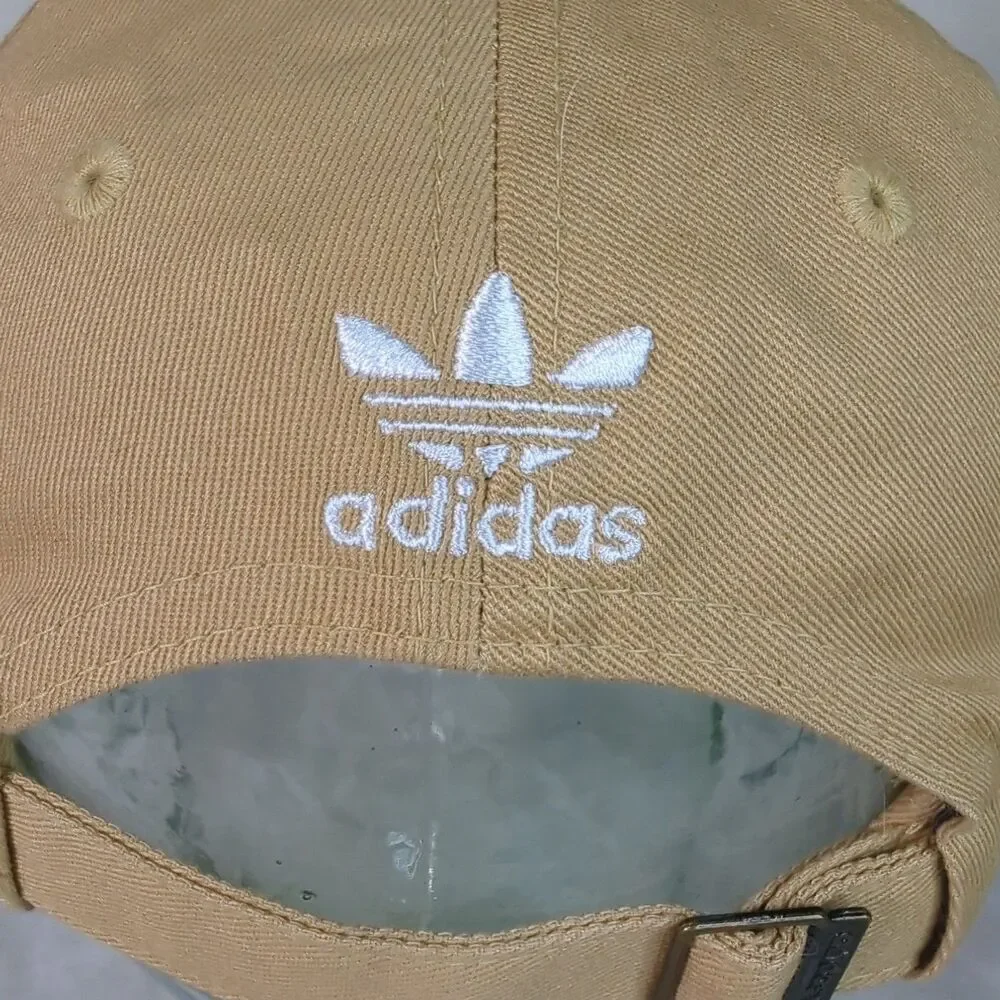 Adidas Hat Adjustable Strap Back Outline Trefoil Logo Khaki Cap OSFW 2023